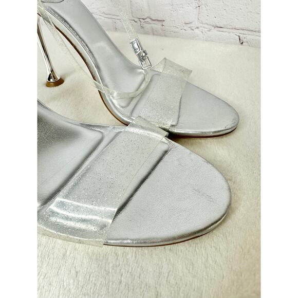 Marc Fisher Calisty Silver Heels Womens Shoes 10M Clear - Picture 4 of 9